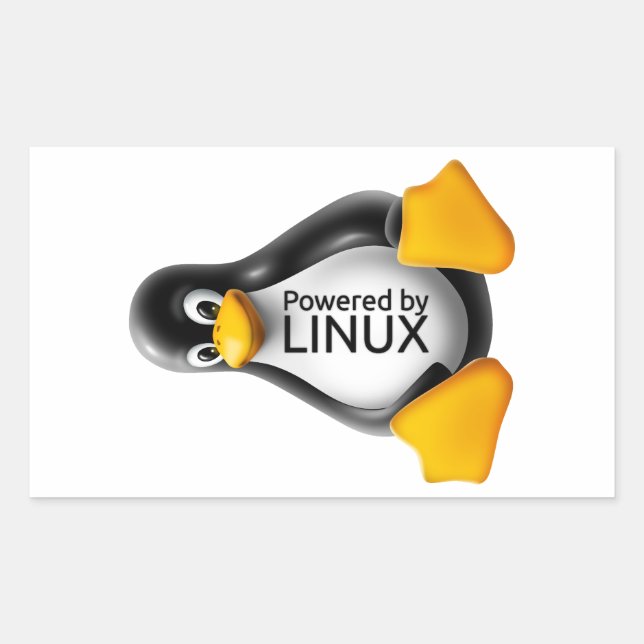 Powered by Linux Rectangular Sticker (Front)