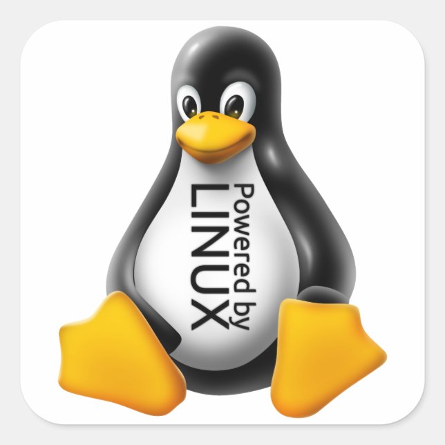 Powered by Linux Square Sticker (Front)