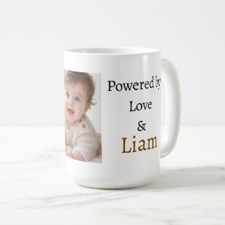 Powered by Love & Custom Name Photo Mug | Personal