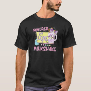 Powered By Love Milkshake Retro 80s 90s Couples Wh T-Shirt