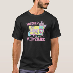 Powered By Love Milkshake Retro 80s 90s Couples Wh T-Shirt