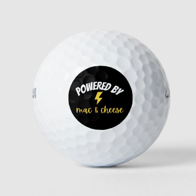 Powered By Mac and Cheese Golf Balls (Front)