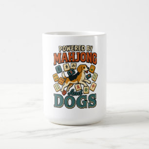 Powered by Mahjong & Beagles: Pixel Art Dog Lover  Coffee Mug