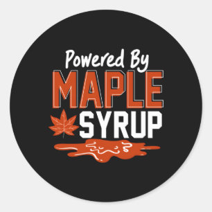 Powered By Maple Syrup Maple Tree Tapg Sugaring Classic Round Sticker