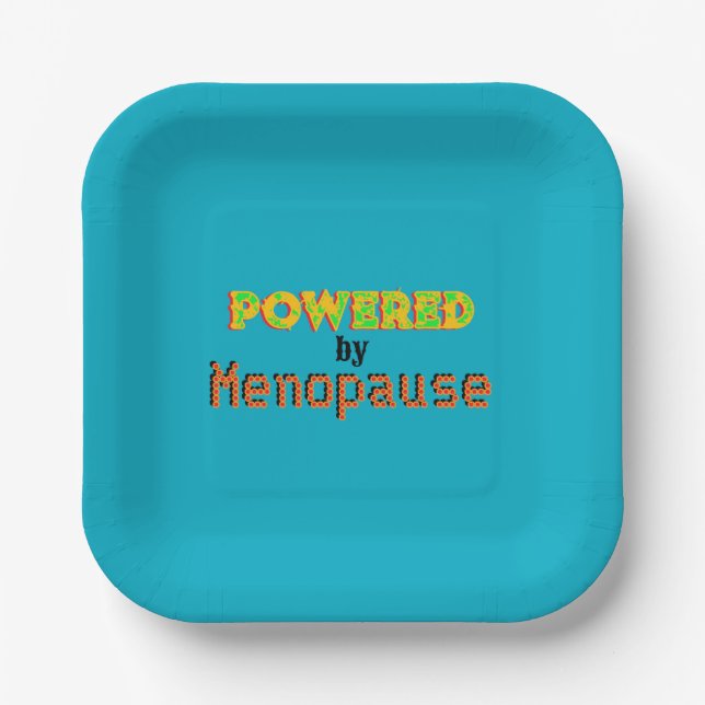 Powered by Menopause 3 Paper Plate (Front)