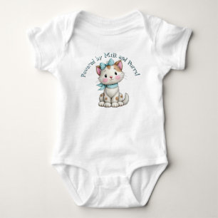 Powered By Milk And Purrs Baby Bodysuit