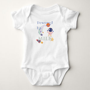 Powered by milk  - astronaut  baby bodysuit
