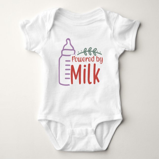 Powered by Milk – Baby Boy Bodysuit (Front)