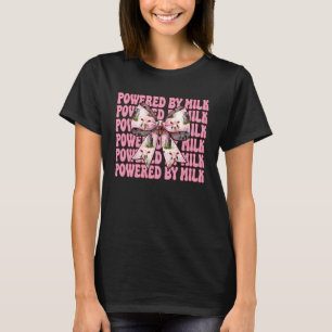 Powered by Milk Dairy Farmer Cow Dairy Farming Gir T-Shirt