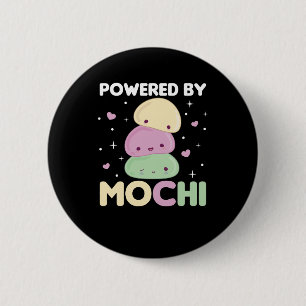 Powered By Mochi - Kawaii Mochi Ice Cream 6 Cm Round Badge