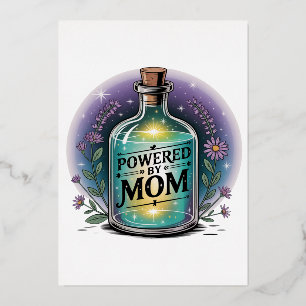 Powered By Mum Foil Holiday Card