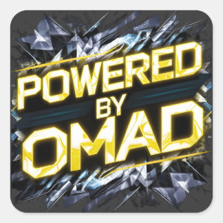 Powered by Omad Graphic Art Design Square Sticker