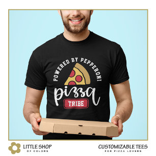 Powered by Pepperoni Pizza Lover's Customizable T-Shirt