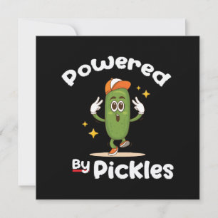 Powered By Pickles Food Pickle Funny Invitation