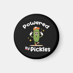 Powered By Pickles Food Pickle Funny Magnet