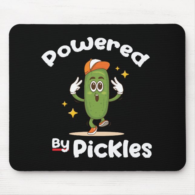 Powered By Pickles Food Pickle Funny Mouse Pad (Front)