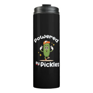 Powered By Pickles Food Pickle Funny Thermal Tumbler