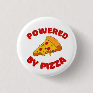 POWERED BY PIZZA 3 CM ROUND BADGE