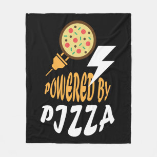 Powered by Pizza – Fun Food Lover Design Fleece Blanket