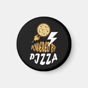 Powered by Pizza – Fun Food Lover Design Magnet