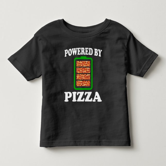  Powered By Pizza - Funny Pizza       Toddler T-Shirt (Front)