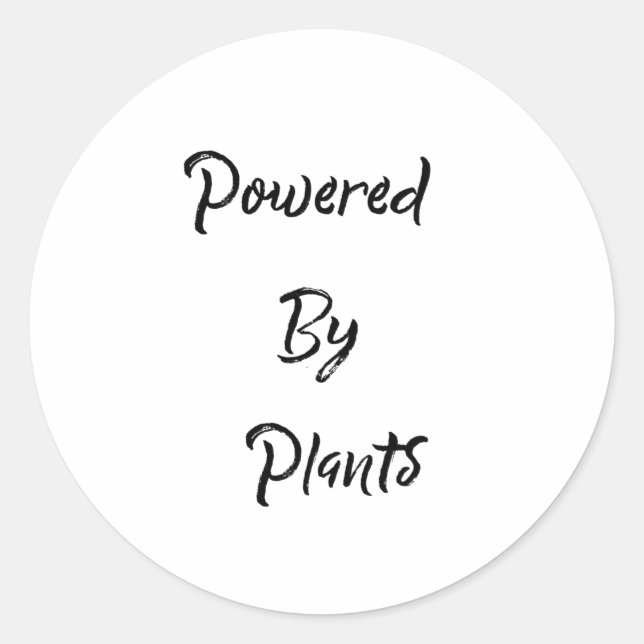 Powered By Plants Classic Round Sticker (Front)