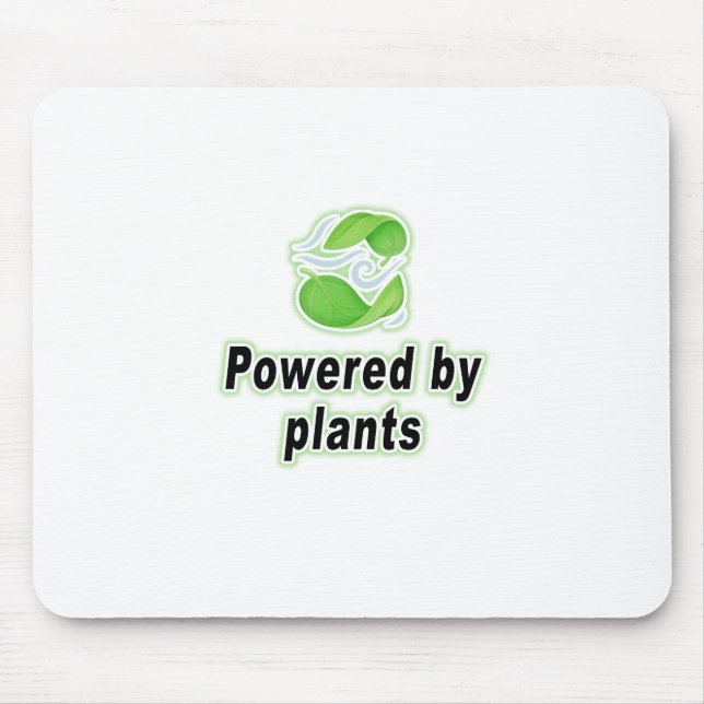 Powered By Plants For Vegan Plant Based Diet Gift Mouse Pad (Front)