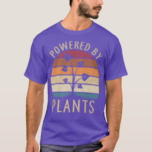 Powered By Plants Retro Women's Vegan Fitness Work T-Shirt