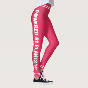 Powered by plants Vegan pink minimal Leggings