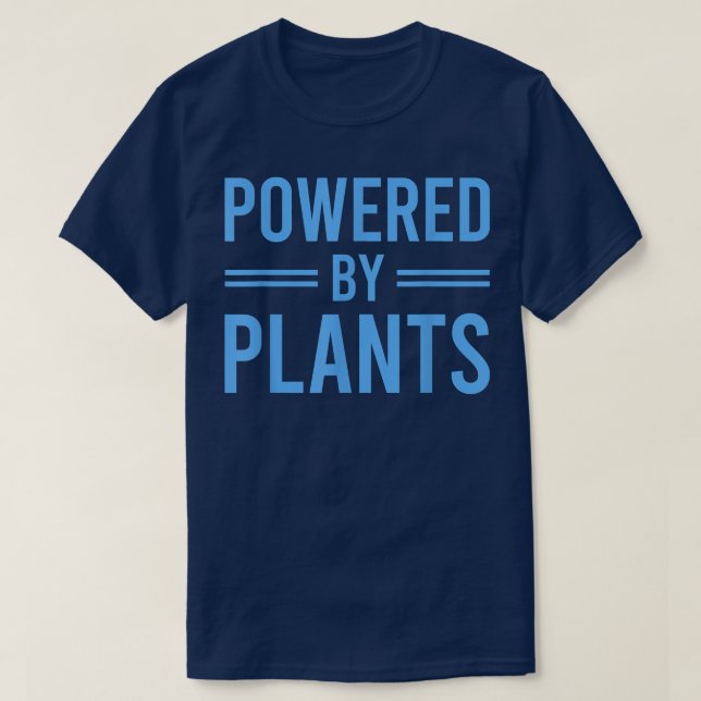 Powered By Plants Vegetarian Vegan Workout Plant P T-Shirt (Design Front)