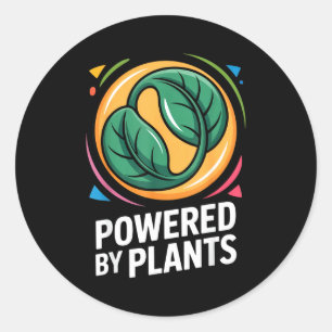Powered By Plants Veggie Lovers Eco-friendly Lifes Classic Round Sticker