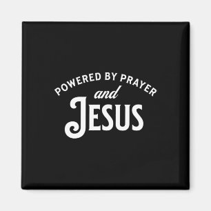 Powered By Prayer And Jesus Christmas  Magnet