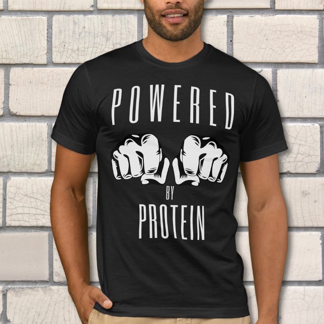 Powered By Protein Carnivore Fists T-Shirt (Powered By Protein T-shirt for those who eat a high protein diet. #carnivorelifestyle)