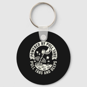 Powered by pull tabs humour joke metals detecting key ring