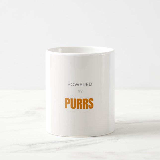 Powered By Purrs Cute Cat Lover Coffee Mug (Center)