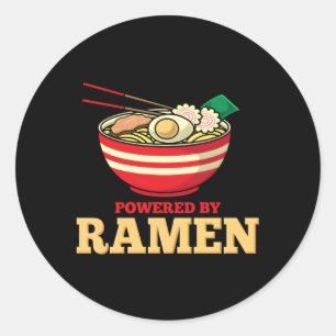 Powered By Ra Japanese Anime Noodles Classic Round Sticker