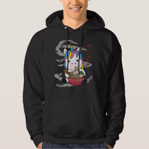 Powered By Ramen Cute Unicorn Eats Ramen Hoodie
