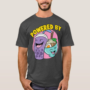 Powered By Ramen Noodle Bubble Tea Boba  T-Shirt