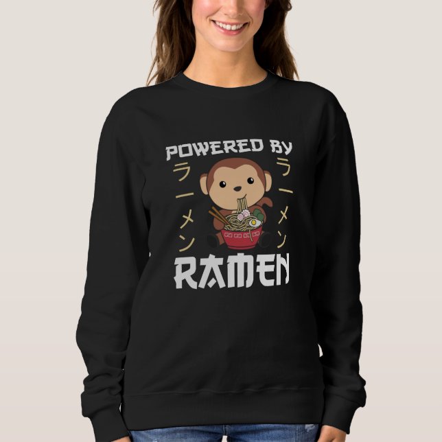 Powered By Ramen Sweet Monkey Eats Ramen Sweatshirt (Front)