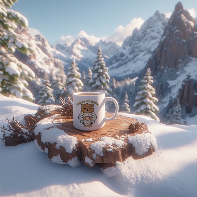 Powered by Smiles & Sips,cute Beard  Large Coffee Mug (Creator Uploaded)