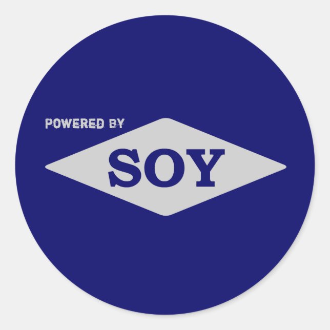 Powered by Soy sticker (Front)