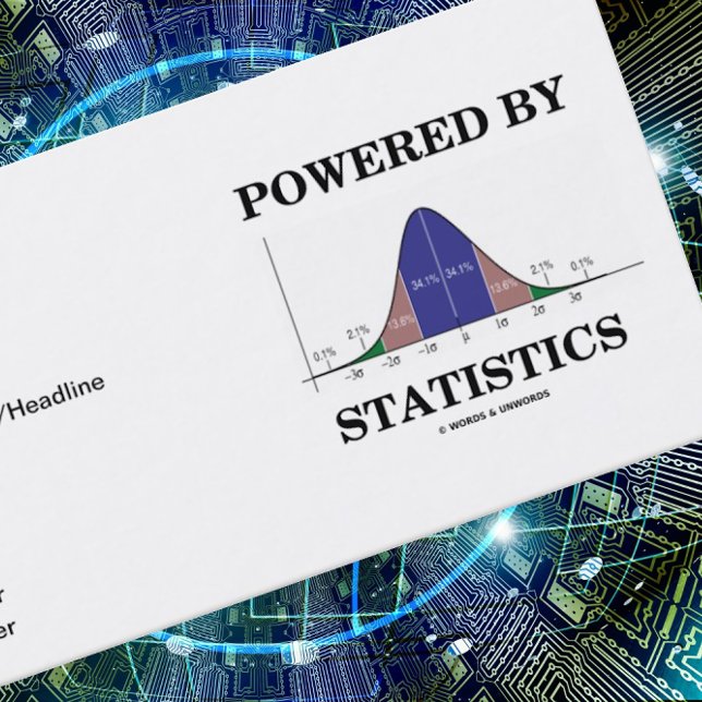 Powered By Statistics (Bell Curve Attitude) Business Card (Stats attitude business card for anyone who is "Powered By Statistics")
