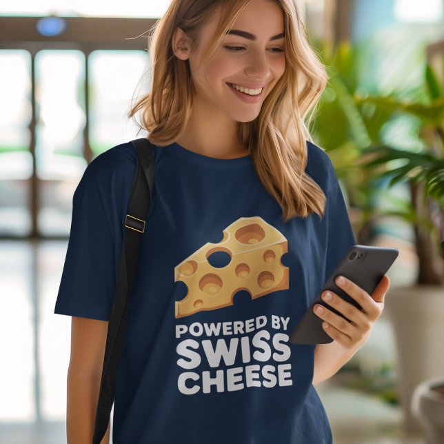 Powered By Swiss Cheese Funny Womens Tee (Creator Uploaded)