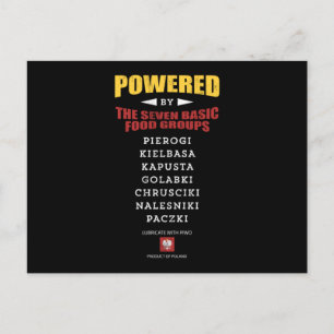 Powered By The Seven Polish Food Groups Design Postcard
