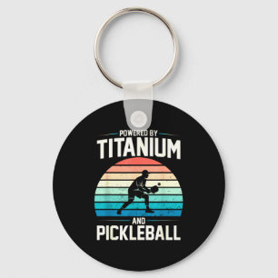 Powered by titanium pickleball funny knee hip key ring