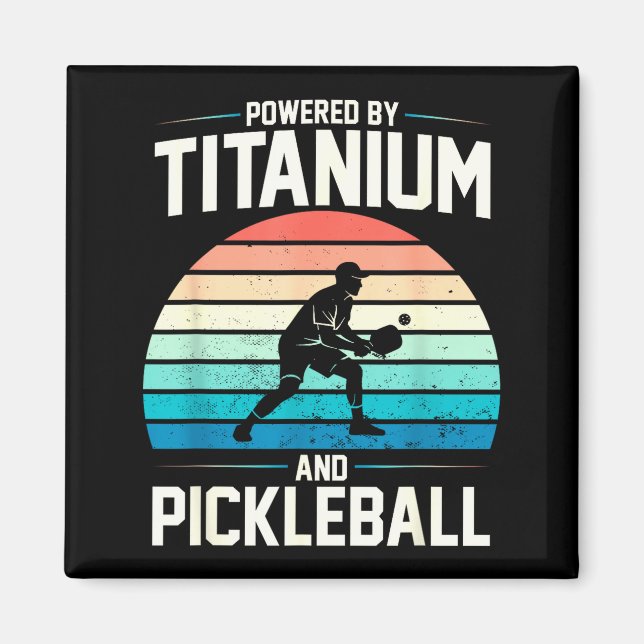 Powered by titanium pickleball funny knee hip magnet (Front)