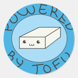 powered by tofu classic round sticker