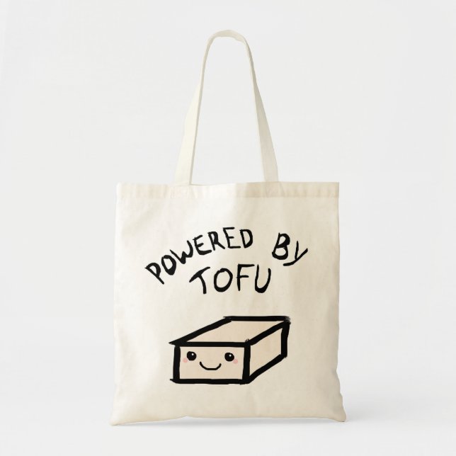 Powered by tofu tote bag (Front)