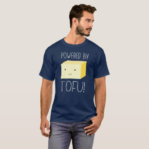 Powered by Tofu with Illustrated Smiling Tofu T-Shirt