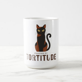 Powered by Tortitude Funny Cat Graphic Coffee Mug